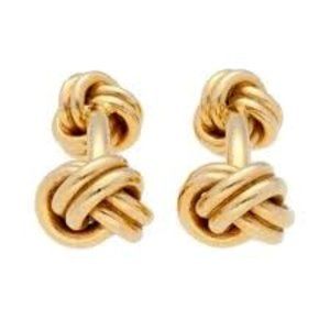 Tiffany & Co. Classic Yellow Gold Love Knot Men's Cufflink's